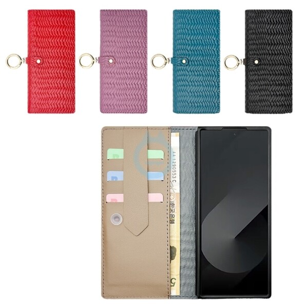 [갤럭시 폴드3] 라타나 키링 천연소가죽 다이어리 케이스, 2만원이상 무료배송, 사은품증정, 당일발송, 스몬맨, 라탄, 라틸라